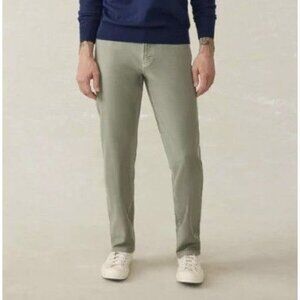 Faherty Stretch Terry 5-Pocket Pant Slim Straight in Faded Olive Size 29